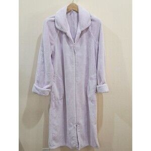 Adonna Purple Zip Up Plush Robe, Size M - Vintage!